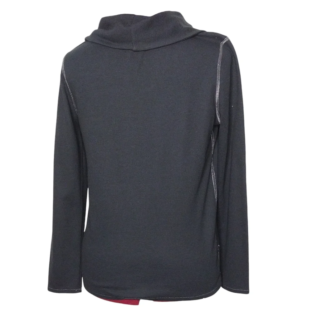 Tommy Hilfiger size L/G black cowl collar long sleeve thermal top, shirt - Picture 2 of 6